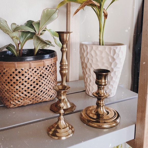 Other - • vintage brass candle holders set •